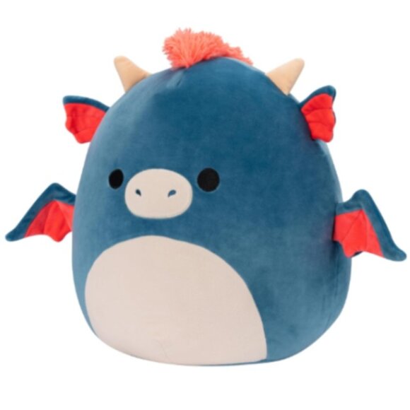 Squishmallows Original Carin Blue Dragon with Orange Mane - 14-Inch Stuffie BNWT - Picture 2 of 3